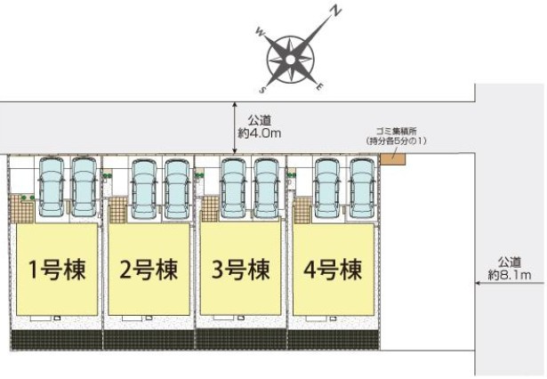 上尾市本町５丁目　全4棟　4号棟の区画図