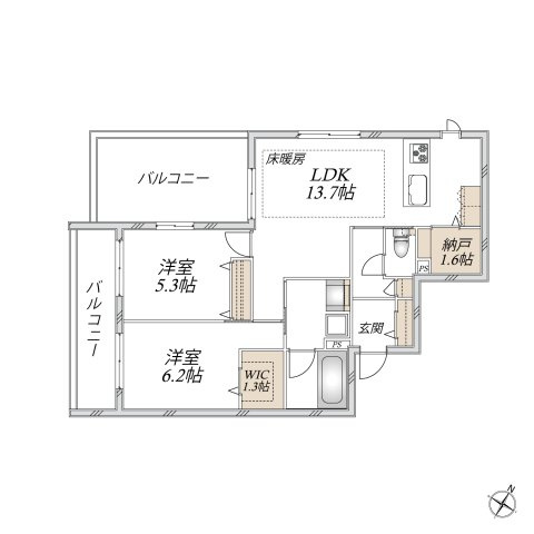【間取り】 | クレールメゾン経堂 | 2LDK