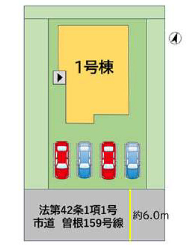 Bloom小倉南区中曽根6丁目3期の区画図|前面道路幅員約6.0メートルです