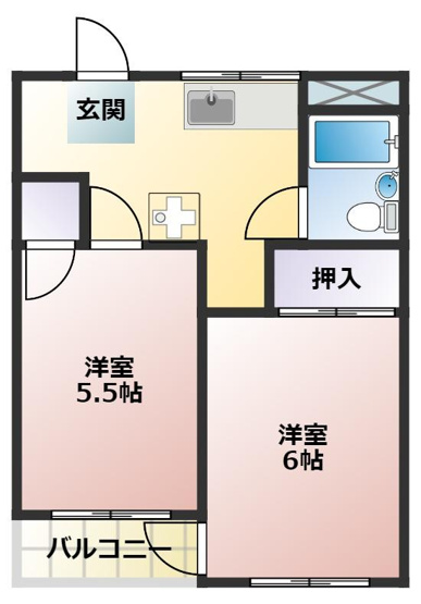 【間取り】 | ハイコーポ谷野