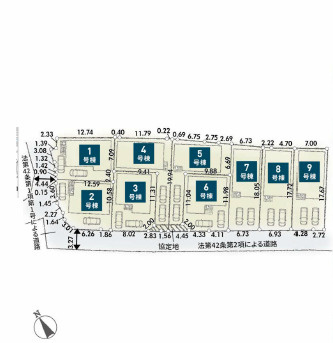 秦野市第2曽屋　新築戸建　全9棟5号棟の区画図