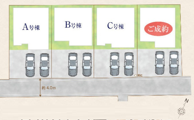 上尾市原市2322番　全４棟　A号棟の区画図