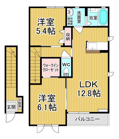 【間取り】 | ラフィーネA | カップルさんにオススメのお部屋です♪