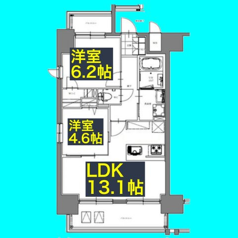 S-RESIDENCE亀島駅前blaze(ブレイズ)の間取り
