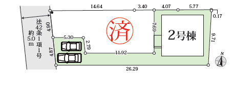 厚木市戸室6期　新築戸建　全2棟2号棟の区画図
