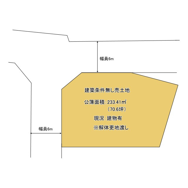 京都市左京区上高野三反田町　建築条件無し売土地の土地図