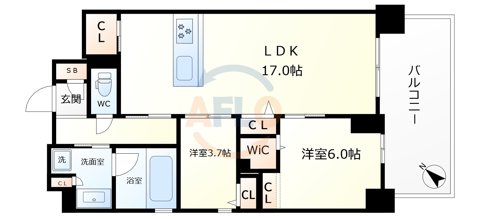 ALBLANC KYOMACHIBORIの間取り|ALBLANC KYOMACHIBORI（アルブラン京町堀）間取り