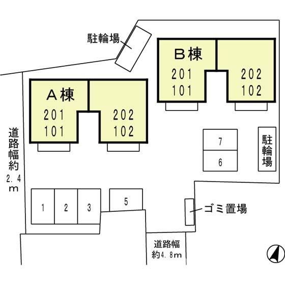 カーサアルペジオ　B棟の区画図
