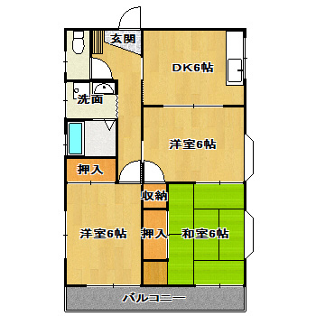 【間取り】 | 八岩ハイツ湊町 | 間取り