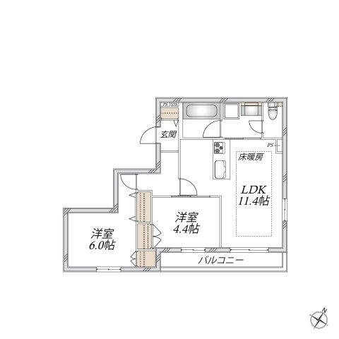 【間取り】 | クレールメゾン経堂 | 2LDK