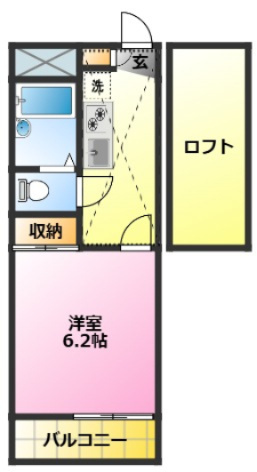 レオパレスブルーパークの間取り|家具家電付き♪宅配ボックスあります♪