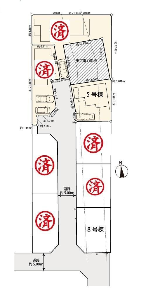 【Ville Clair】若葉町－立川106期-全８棟の区画図