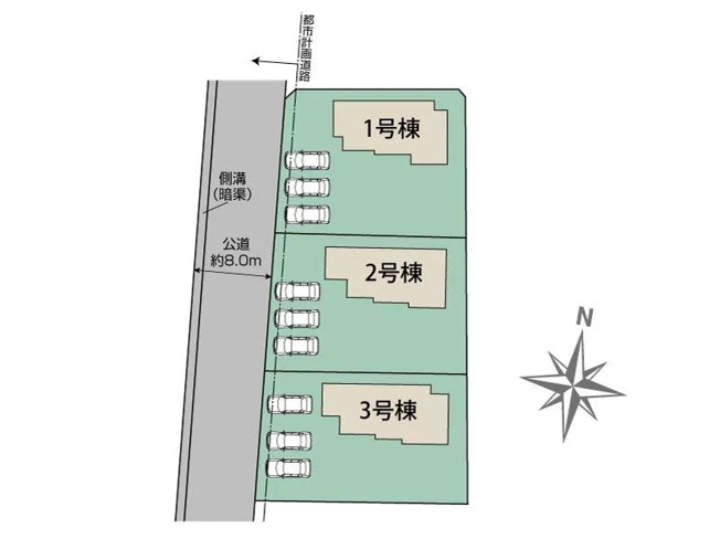 【区画図】 | ブルーミングガーデン南アルプス市山寺　3号棟 | 区画図