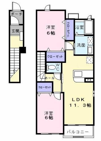 パークサイド　Ａの間取り
