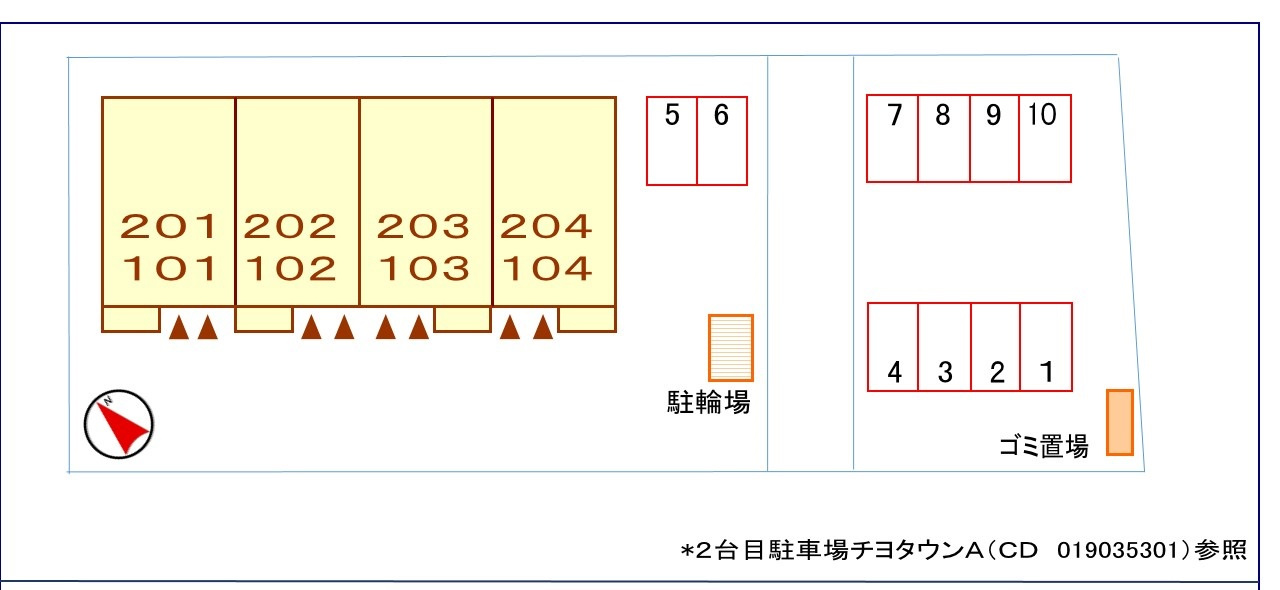 チヨ　タウンＤの区画図|駐車場