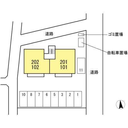 グランドール寺岡の区画図