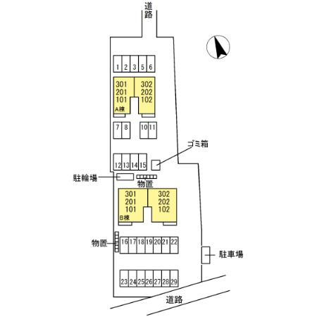 セジュールモダン　B棟の区画図
