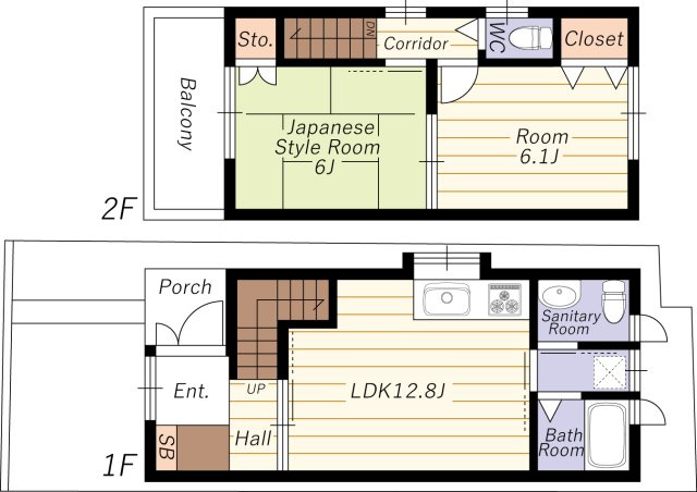 【間取り】 | 西三国３丁目中古戸建 | 南間口・全居室６帖以上確保・全居室収納有・車駐車可・太陽光発電システム搭載