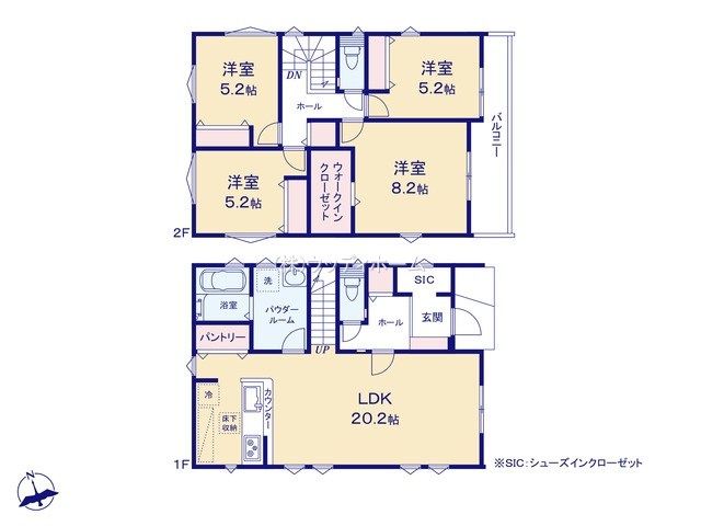 越谷市大泊1期　新築一戸建て　2号棟の間取り