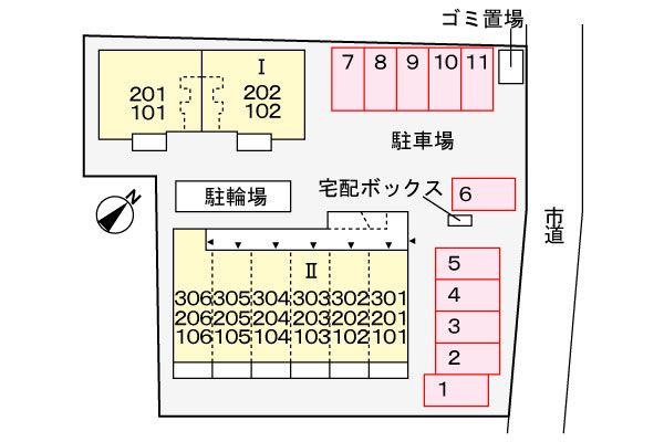 ソフィアフルールⅡの駐車場