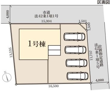 第3　土浦市並木　新築戸建ての区画図|区画図です♪