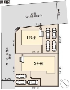 第1　土浦市木田余東台　新築戸建て　1号棟の区画図|区画図です♪