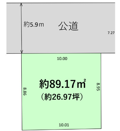 葛飾区東金町７丁目の売地の区画図