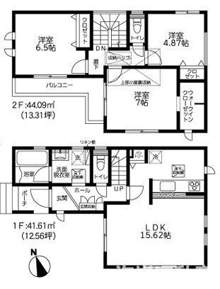 茅ヶ崎市萩園　新築戸建　全2棟の間取り|南向き　3LDK