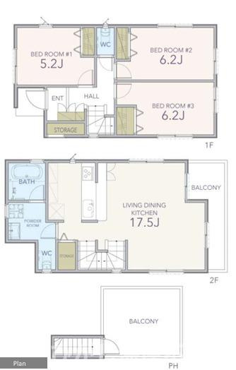 鎌倉市腰越１丁目　中古戸建の間取り|3LDK