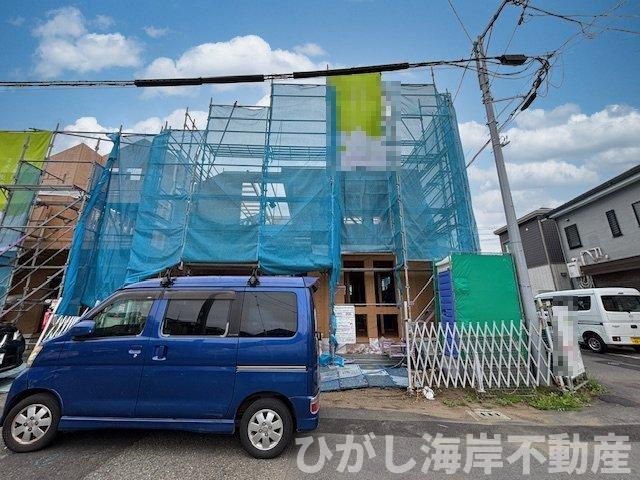 新築戸建　茅ヶ崎市美住町　の外観|5月23日撮影　建築中　現地外観