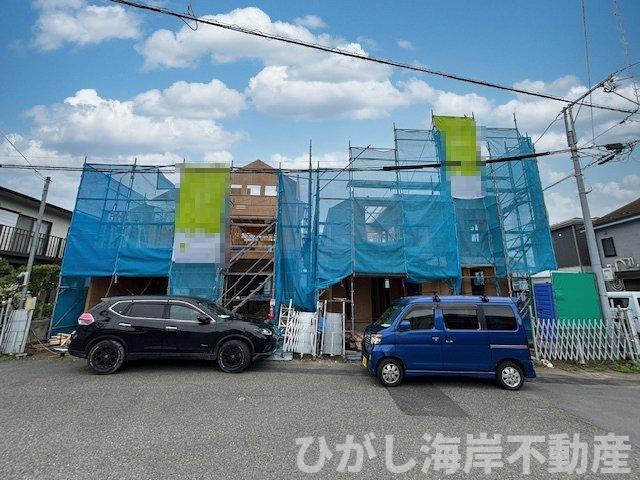 新築戸建　茅ヶ崎市美住町　の外観|5月23日撮影　建築中　現地外観