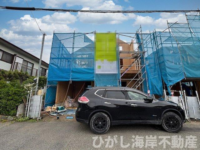 新築戸建　茅ヶ崎市美住町　の外観|5月23日撮影　建築中　現地外観