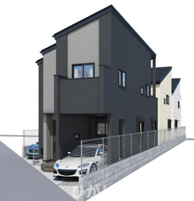 平塚市中堂　新築戸建　全３棟の外観パース|１号棟　イメージパスですので実際のものと多少異なります