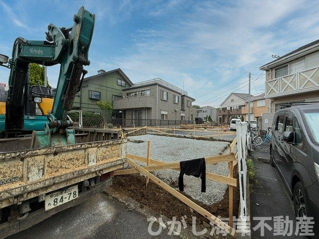 平塚市中堂　新築戸建　全３棟の外観|5月28日撮影　建築中　現地外観
