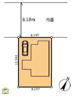越谷市神明町2丁目　中古一戸建ての区画図