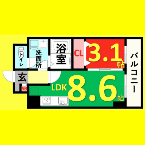 La Douceur今池　名古屋市賃貸　仲介手数料無料の間取り