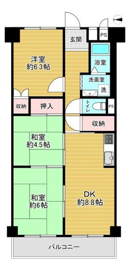 【間取り】 | 関目グリーンハイツC棟