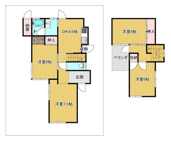 生駒郡安堵町西安堵　一戸建の間取り
