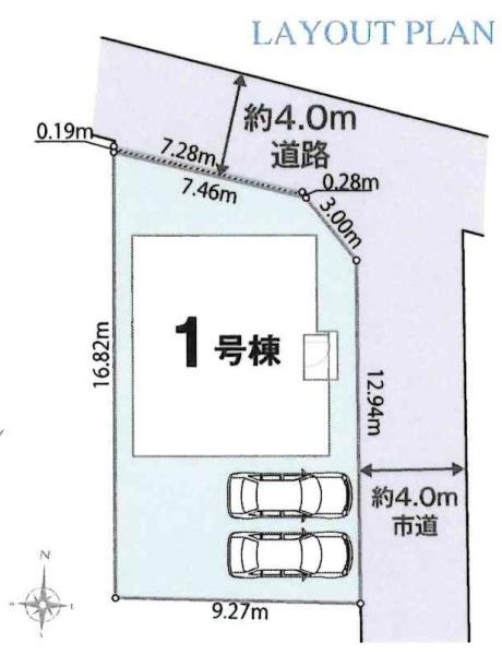 豊川市伊奈町南山新田01期　全1棟・1号棟の区画図|1号棟です。