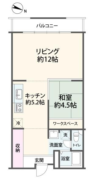 中板橋花井ローヤルコーポの間取り|収納が多く使いやすい間取りです。