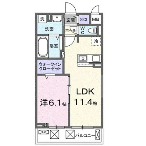 リオラ　Ⅰの間取り