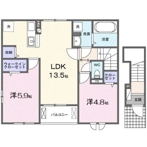 リオラ　Ⅱの間取り