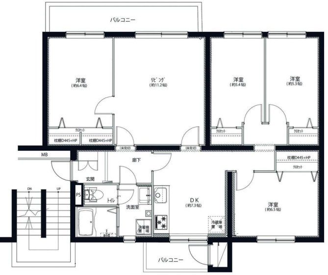 椿峰ニュータウン２７街区２号棟　中古マンションの間取り