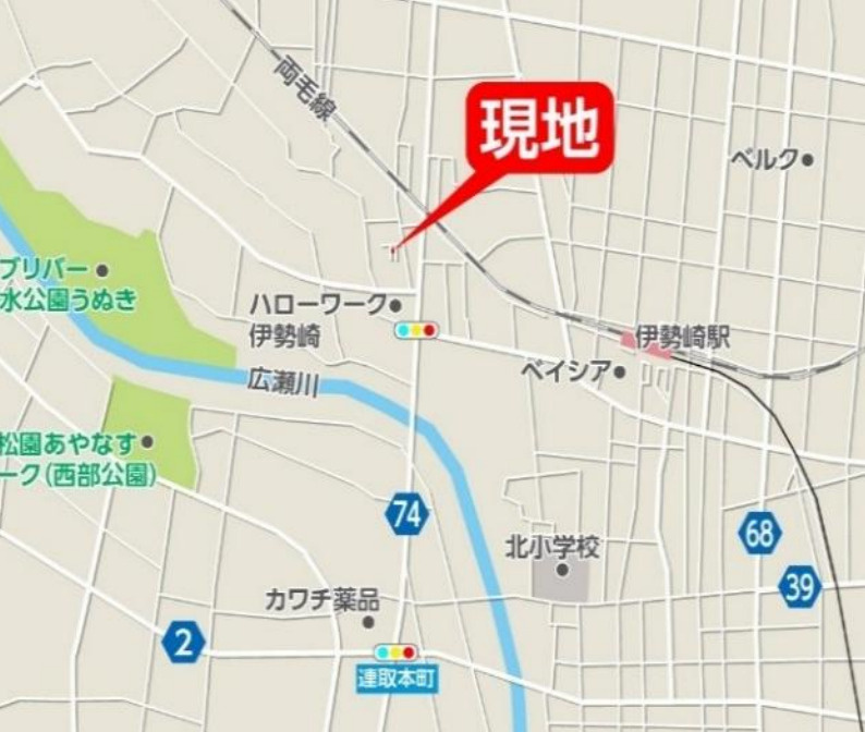 【中古平屋】伊勢崎市太田町1期　４DKの地図