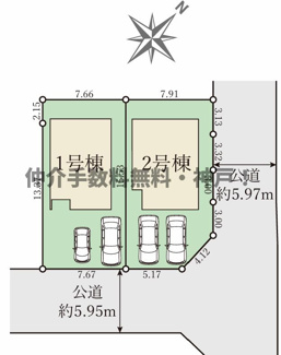 【区画図】 | 神戸市垂水区桃山台1丁目　新築戸建1号棟　仲介手数料無料！ | 垂水区桃山台1　新築1号棟　仲介手数料無料！