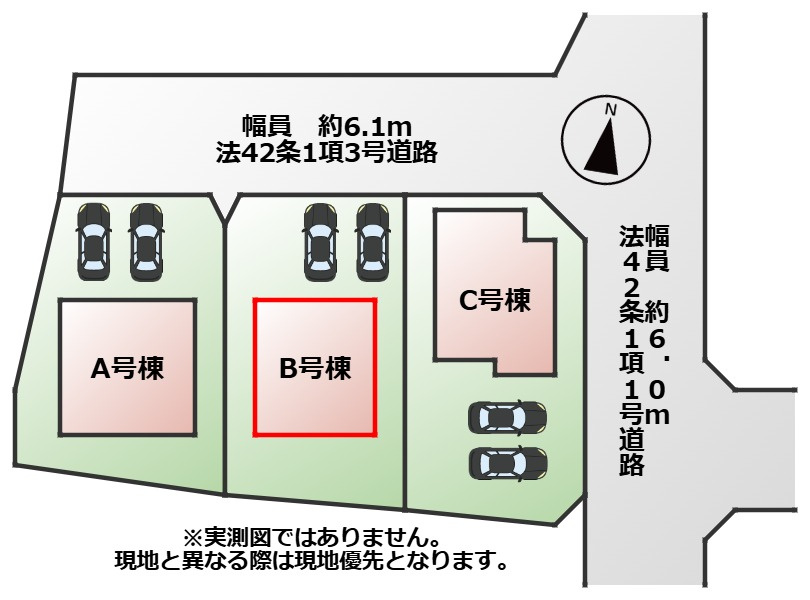 ハートフルタウン宇都宮市戸祭2丁目99番の区画図|【全3棟】各号棟の詳細については、お気軽にお問い合わせください♪