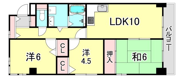 エルネスト甲南山手の間取り