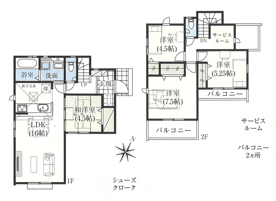 【サンスターホーム】青梅市長淵1丁目　新築8号棟の間取り