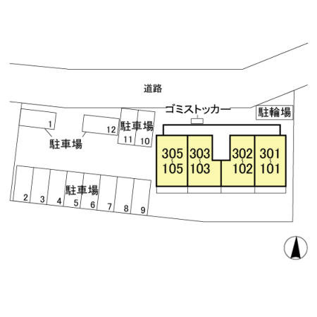 ゼピュロスみどりのFの区画図