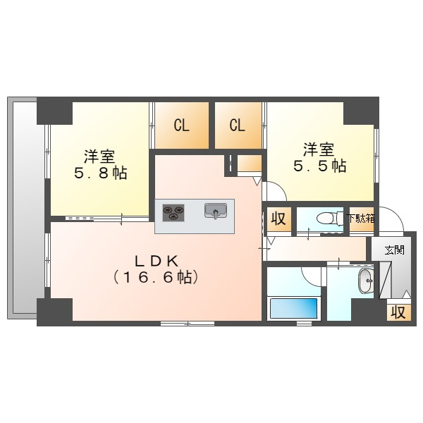 ガーデン富田町の間取り